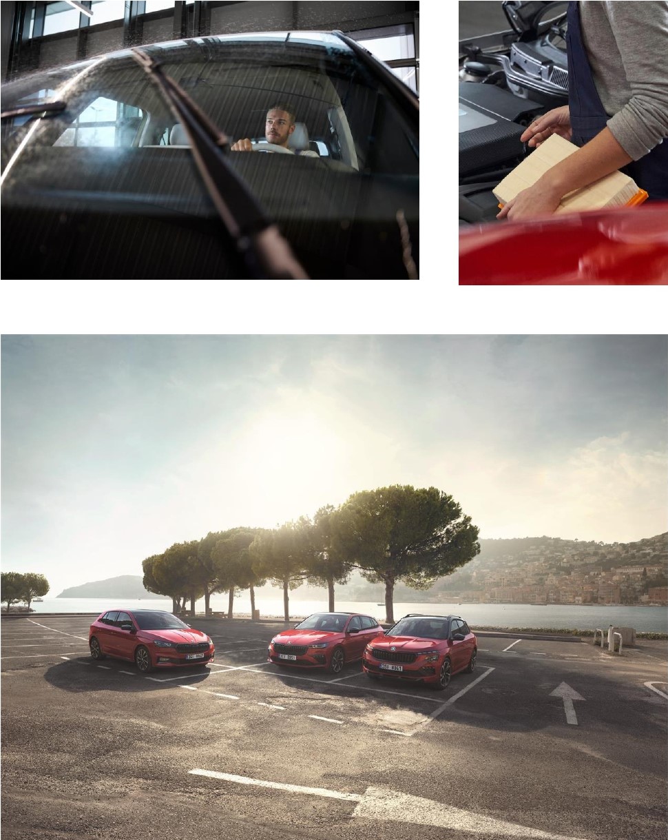 Collage de tres fotos de parabrisas, mecánico y 3 coches
